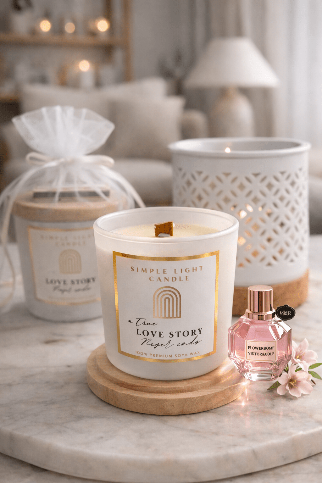 Świeca sojowa S - Love Story Never Ends