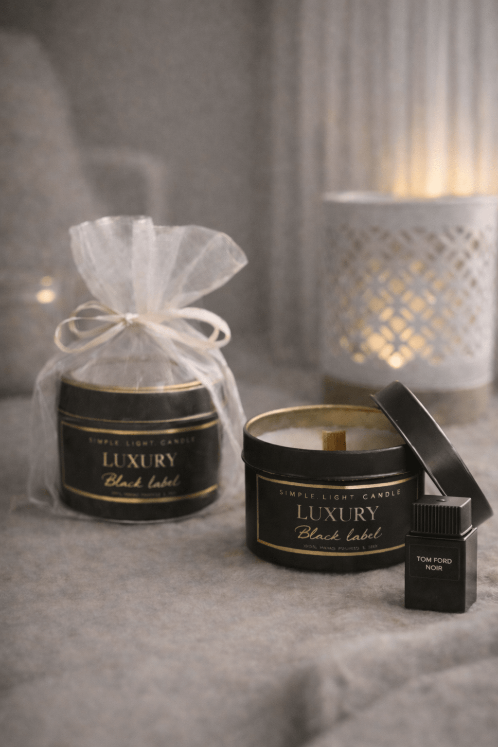 Świeca sojowa w puszce 100 ml - zapach Luxury Black Label