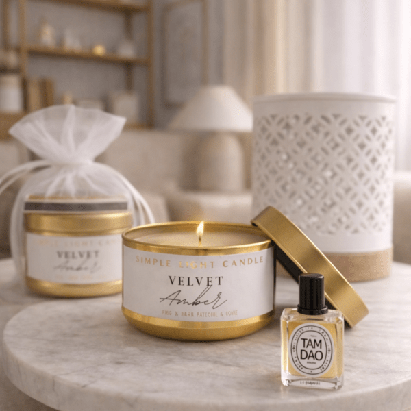 Świeca sojowa w puszce 50 ml - Velvet Amber