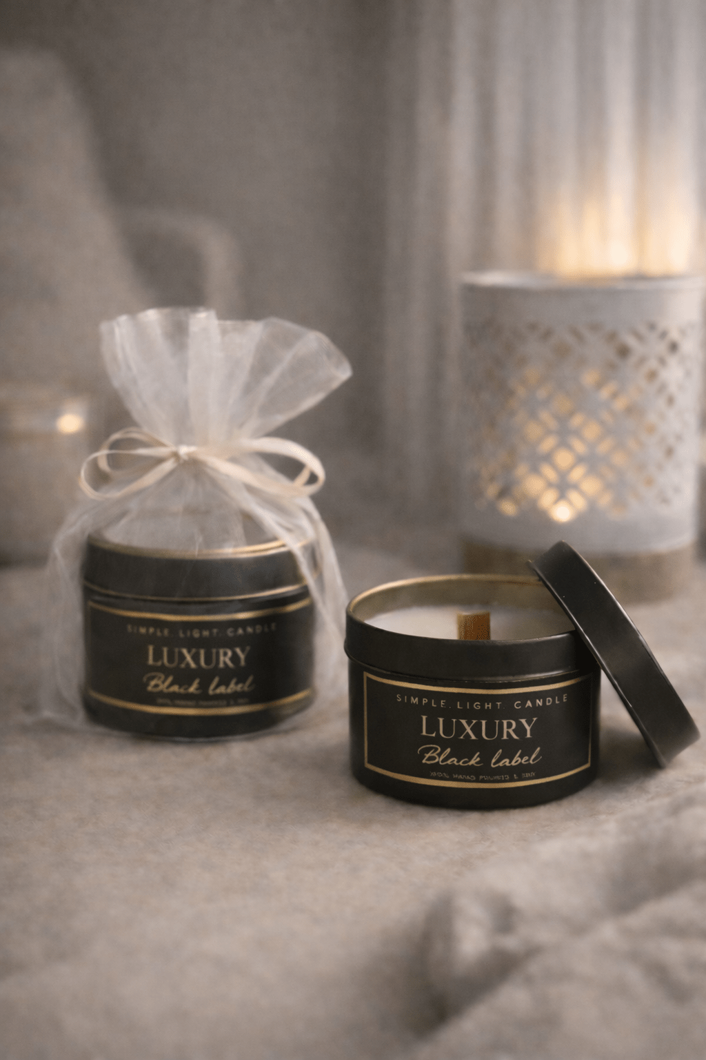 Świeca sojowa w puszce 100 ml - zapach Luxury Black Label - obrazek 2