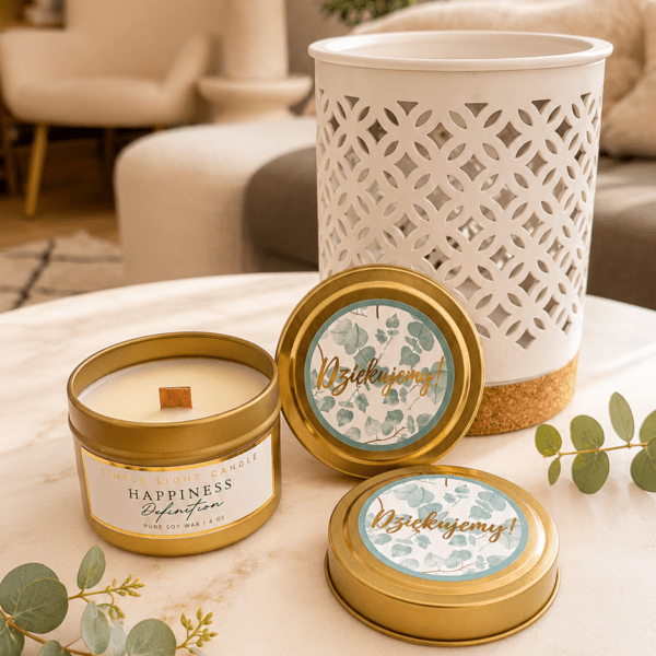 Świeca sojowa w puszce 100 ml „Dziękuję / Dziękujemy” – Dzień Nauczyciela