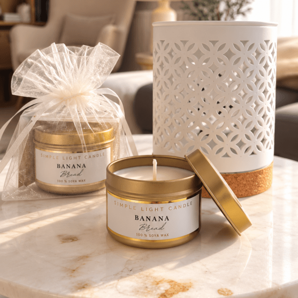 Świeca sojowa w puszce 50 ml - Banana Bread