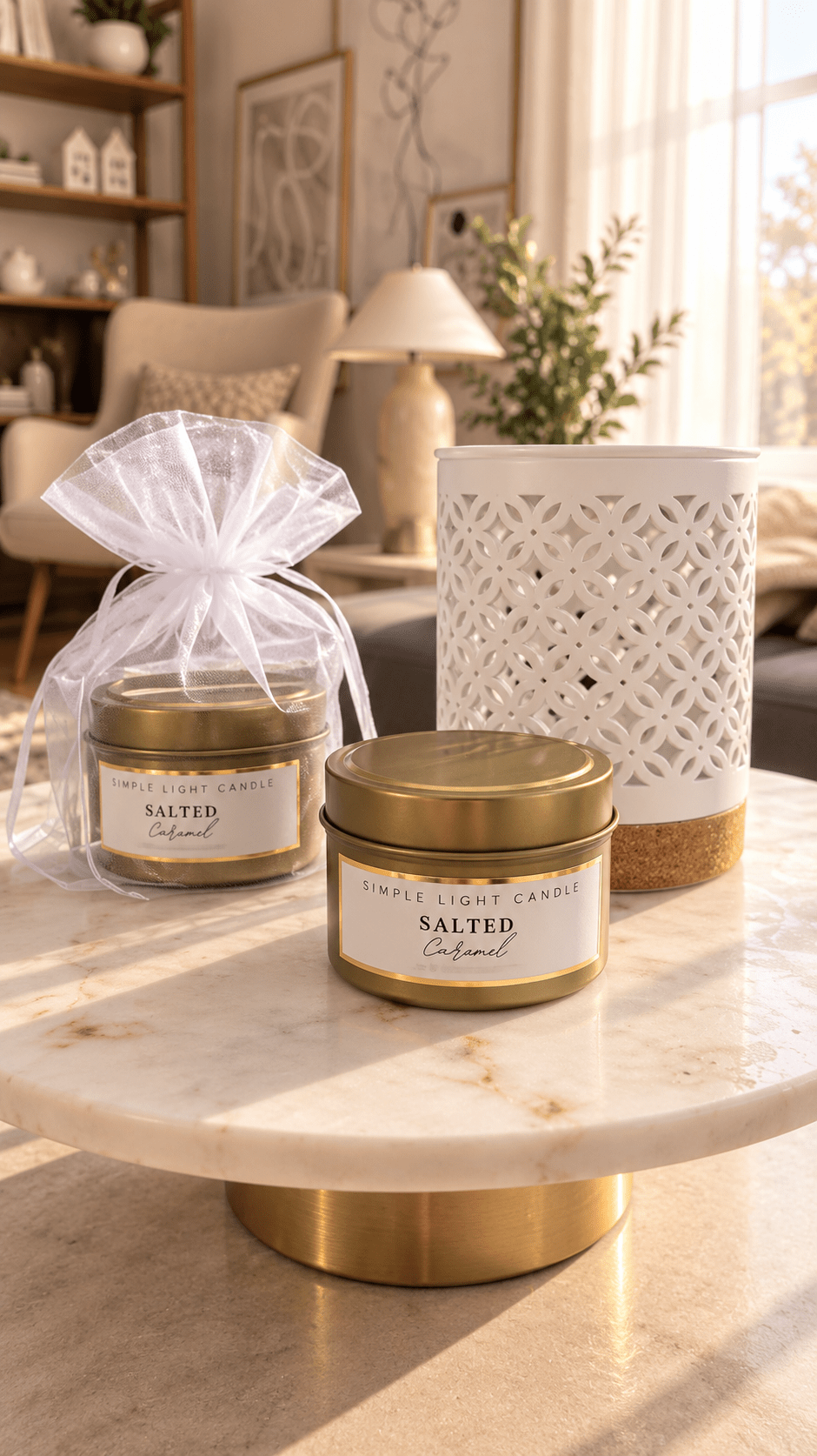 Świeca sojowa w puszce 100 ml - zapach Salted Caramel - obrazek 2