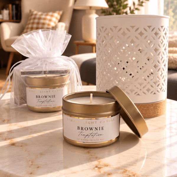 Świeca sojowa w puszce 50 ml - Brownie Temptation